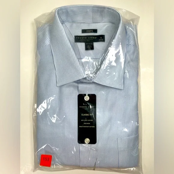 Pronto Uomo | Shirts | Nwt Mens Pronto Uomo Noiron Classic Fit Blue White  Stripe Dress Shirt 8 3233 | Poshmark